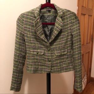 2 Weeks Only: Vintage Green Tweed-Like Blazer